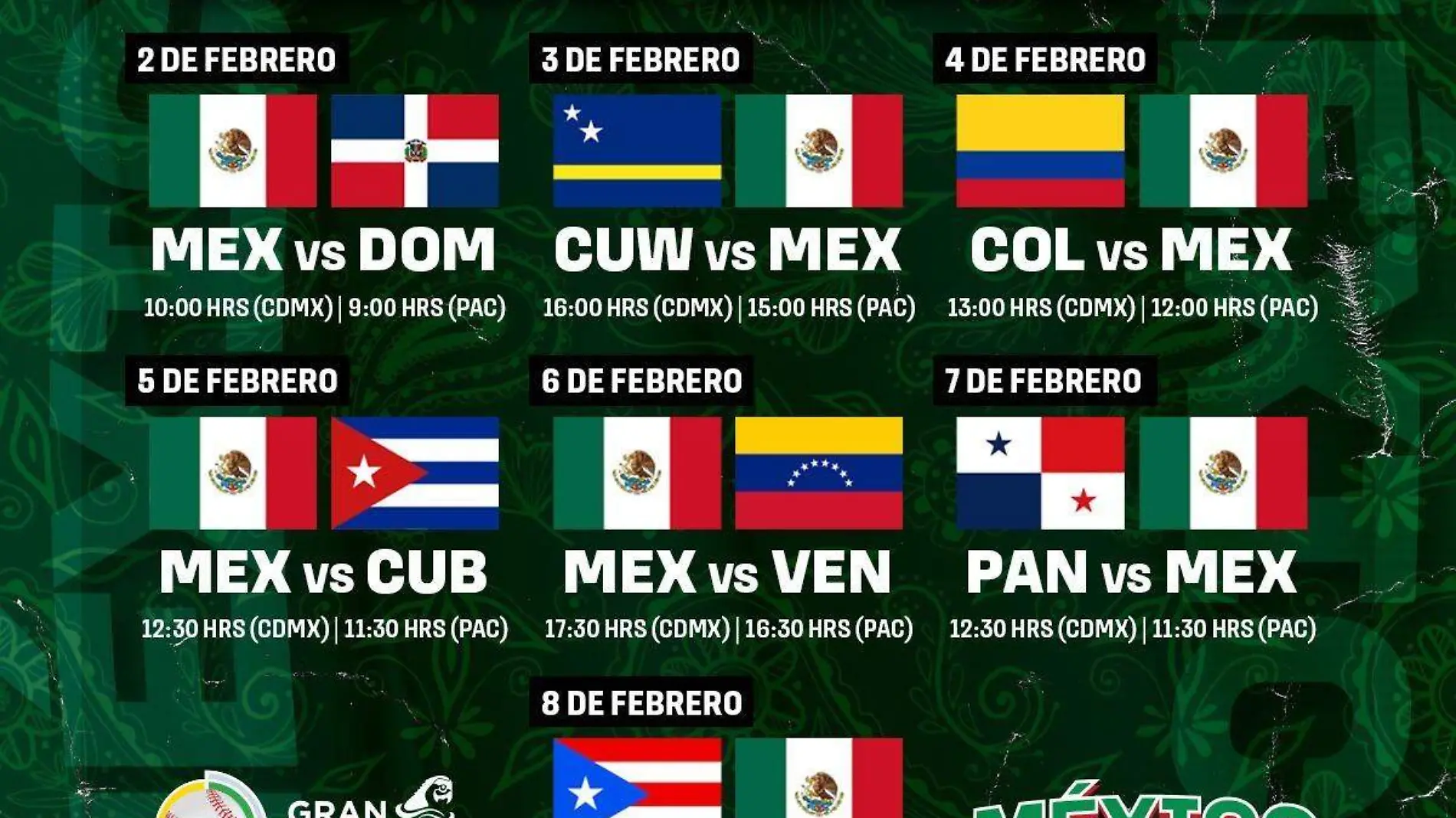 Calendario de juegos Serie del Caribe 